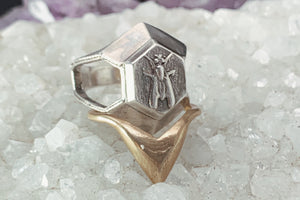 silver fly signet ring 